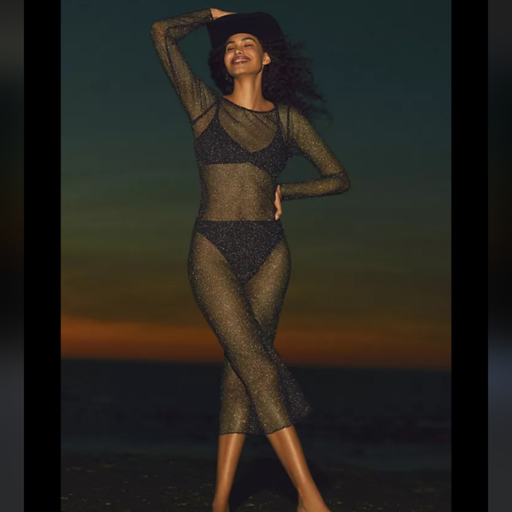 PQ Swim Rachel Sheer Shine Coverup Dress XS/S